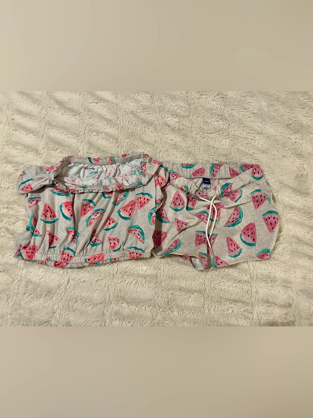 Old Navy Watermelon Print Romper & Shorts Set Girls’ Size Large (10-12)